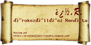 Árokszállási Renáta névjegykártya