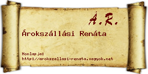 Árokszállási Renáta névjegykártya