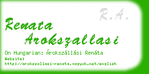 renata arokszallasi business card