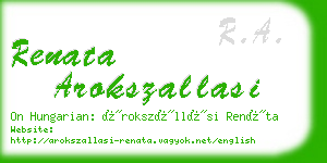 renata arokszallasi business card